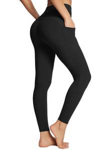 lot 10307 image: BALEAF Leggings with Pockets for Women Tummy Control Workout High Waisted Athletic Ultra Soft 78 Gym Yoga Petite Ankle Pants Black L