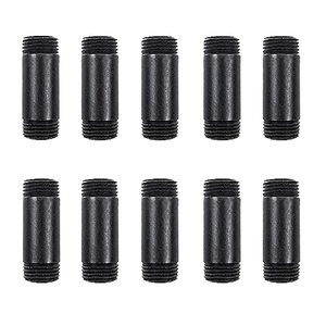 lot 10315 image: Niubid 10 Pack 12 Inches x 2 Inches Black Malleable Steel Nipples Fitting, DIY Steampunk Industrial Vintage Style.