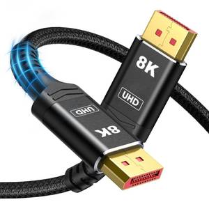 lot 10316 image: Capshi VESA Certified 1.4 DisplayPort Cable 3FT, 8K DP Cable (8K60Hz, 4K144Hz, 2K240Hz) HBR3 Support 32.4Gbps, HDCP 2.2, HDR10 FreeSync G-Sync for Gaming Monitor 3090 Graphics PC