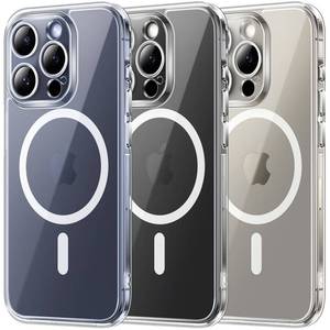 lot 10317 image: TOCOL 3 in 1 Magnetic for iPhone 15 Pro Max Case Clear, Upgraded Full Camera Protection Compatible with MagSafe Non-Yellowing Phone Bumper 6.7 inch, Clear