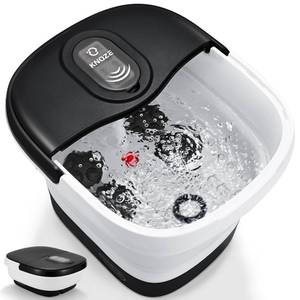 lot 10320 image: KNQZE Motorized Foot Spa with Heat, Collapsible Electric Rotary Massage Foot Bath, Bubbles, Remote, Red Light, Pumice Stone and 20 Automatic Massage Balls, Pedicure Foot Spa for Feet Stress Relief