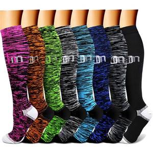 lot 10325 image: CHARMKING Compression Socks for Women & Men (8 Pairs) 15-20 mmHg Graduated Copper Support Socks are Best for Pregnant, Nurses - Boost Performance, Circulation, Knee High & Wide Calf (LXL, Multi 25)
