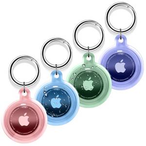 lot 10330 image: 4 Pack Airtag Holder, Airtag case Waterproof Apple Air Tag Case with Keychain, Shockproof & Dustproof Airtag Holders for Pet Tracking, Bags, Kids, Keys, Luggage (4 Colors)