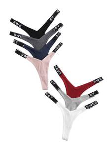 lot 10335 image: Verdusa Womens Sexy 7Pack Letter Print Tape Panty Sets V Strings Brief Underwear Multicolored M