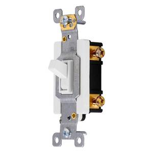 lot 10344 image: GE Heavy-Duty, Single Pole, In-Wall, Light, Fan, One Switch Circuits, Self-grounding Clip, Easy to Install, 20A120V AC, UL Listed, White, 42160