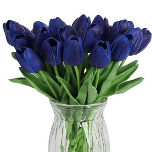 lot 10354 image: IPOPU 24 PCS Navy Blue Flowers Tulips Artificial Flowers Real Touch Blue Tulips Faux Flowers for Home Table Decor Wedding Bouquet Party Baby Shower Centerpieces Bridal Bouquet Decor (Navy Blue)