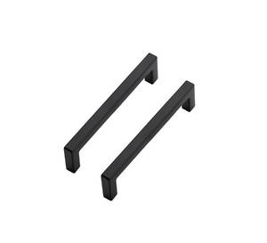 lot 10370 image: Ravinte 5 Pack Solid 4 Inch Center to Center Slim Square Bar Drawer Handles Kitchen Cabinet Handles Black Drawer Pulls Kitchen Cabinet Hardware Kitchen Handles Matte Black Cabinet Pulls