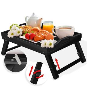 lot 10376 image: KEEKR Bed Tray Table with Leg Locks, Adjustable Height & Foldable Legs - Breakfast Bed Table Tray for Sofa, Bed & Eating. Used as a Laptop Table, 100% Made of Bamboo
