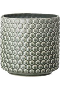 lot 10388 image: Bloomingville Stoneware Flower Pot with Polka Dots, Planter, 6, Green