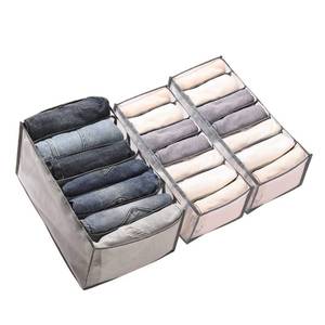 lot 10472 image: Aposemo Clothes Organizer Drawers Wardrobe Compartment Separation Underwear Portable 7 Grids Storage Box Mesh Washable (2 Pcs Grey Large Grey Small)