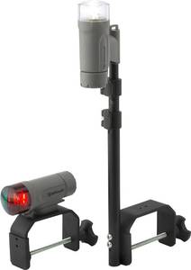 lot 10483 image: attwood 14190-7 Water-Resistant Portable Clamp-On LED Light Kit with Marine Gray Finish