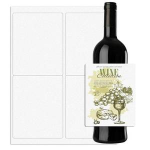 lot 10500 image: Mr-Label Printable White Shimmer Paper Wine Bottle Labels 4 x 5 - Large White Metallic Paper Self Adhesive Labels - Laser Printing (White Shimmer, 10 Sheets Total 40 Labels)