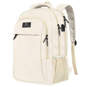 lot 10504 image: MATEIN Beige Laptop Backpack 15.6 Inch, Lightweight Sturdy Bag for College Supplies with USB Charging Port, Water Resistant Anti Theft Travel Computer Daypack Fashion Work Nurse Bag Gift for Women