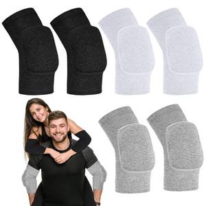 lot 10506 image: 3 Pairs Elbow Pads Elbow Protector Volleyball Sponge Support Breathable Compression Elbow Braces for Women Men Youth Teen Girls Boys Basketball Tennis Football Skating, Black, White, Gray