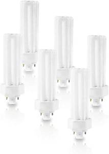 lot 10507 image: (6 Pack) PLT-42W 841, 4 Pin GX24Q-4, 42 Watt Triple Tube, Compact Fluorescent Light Bulb