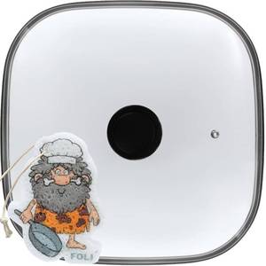 lot 10523 image: FOLI Square Glass Lid, Clear Tempered Glass Vented Square Pan Lid, Replacement Cookware, Frying Pan Cover,1Pack, inner diamater 10.86 outer diameter 11.41, Not Universal