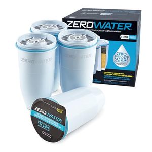 lot 10528 image: ZeroWater Official Replacement Filter - 5-Stage 0 TDS Filter Replacement - System IAPMO Certified to Reduce Lead, Chromium, and PFOAPFOS, 4-Pack