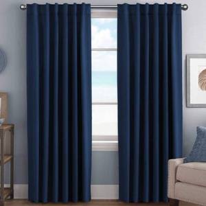 lot 10537 image: H.VERSAILTEX Blackout Curtains Thermal Insulated Window Treatment Panels Room Darkening Blackout Drapes for Living Room Back TabRod Pocket Bedroom Draperies, 52 x 96 Inch, Navy Blue, 2 Panels