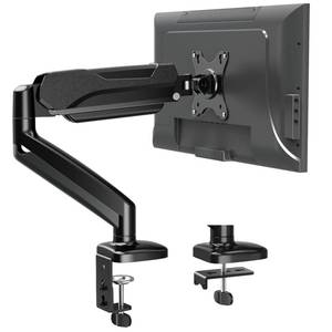 lot 10543 image: MOUNTUP Single Monitor Desk Mount, Adjustable Gas Spring Monitor Arm Support Max 32 Inch, 4.4-17.6lbs Screen, Computer Monitor Stand Holder with ClampGrommet Mounting Base, VESA Mount Bracket, Black