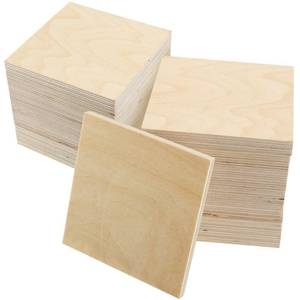 lot 10545 image: SINJEUN 30 Pack 4 Inch Unfinished Wood Square, 14 Inch Thick Wood Discs Blank Wood Square, Wooden Cutouts for Crafts, DIY Projects, Door Hangers, Signs, Wood Burning, Christmas Decor