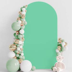 lot 10559 image: Wokceer 7.2FT Wedding Arch Cover Spandex Fitted Wedding Arch Stand Covers Round Top Chiara Arch Backdrop Cover for Birthday Party Ceremony Banquet Decoration Aquamarine