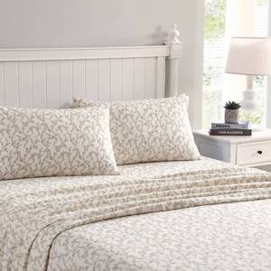 lot 10563 image: Laura Ashley Home - Full Sheets, Cotton Flannel Bedding Set, Brushed for Extra Softness & Comfort (Victoria, Full)