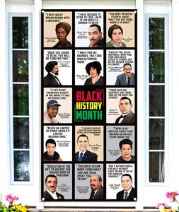 lot 10566 image: Black History Month Door Cover February African American Famous People Front Door Porch Banner Photography Home Decoration