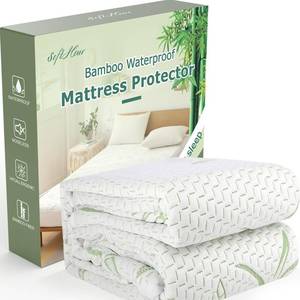 lot 10598 image: Waterproof Mattress Protector Twin XL Size Bamboo Viscose Cooling and Breathable Mattress Pad Cover, Deep Pocket Fitted Sheet-Up to 21 Mattress 3D Air Bed Cover for Cozy Sleep