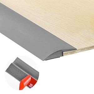 lot 10611 image: 20Ft Carpet Floor Transition Strip, Self Adhesive Floor Edging Trim Strip, PVC Threshold Cover for Doorway, Floor Divider Strip Suitable for Threshold Transitions with a Height Less Than 5 mm - Gray