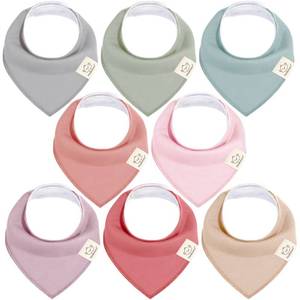 lot 10619 image: 8-Pack Organic Baby Bandana Drool Bibs for Girls - Super Absorbent Baby Bibs for Baby Girls, Baby Boys, Soft Cotton Bandana Bibs, Baby Drool Bib, Teething Bibs for Infant, Toddler(Muted Pastel)
