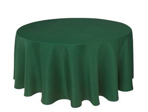lot 10636 image: Biscaynebay Textured Fabric Tablecloths 90 Round for Tables Diameters from 36 to 60, Hunter Green Water Resistant Tablecloths for Dining, Kitchen, Wedding & Parties etc