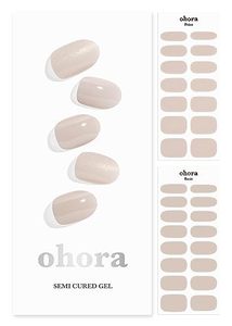 lot 10639 image: ohora Semi Cured Gel Nail Strips (N Glazed Sand) - Extended Size Range, Works with Any Nail Lamps, Salon-Quality, Long Lasting, Easy to Apply&Remove - Includes 2Prep Pads, Nail File&Wooden Stick