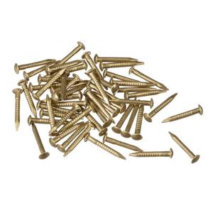 lot 10647 image: uxcell Small Tiny Brass Nails 1.2x10mm for DIY Decorative Pictures Wooden Boxes Household Accessories 50pcs