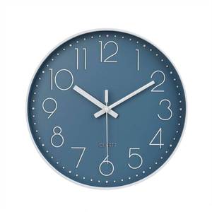 lot 10683 image: jomparis 12 Inch Silent Non-Ticking Battery Operated Quality Quartz Round Wall Clock Modern Decor Clock for Home Office Bedroom (Cerulean Color)