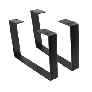lot 10684 image: Osring 12 Inch Coffee Table Legs U-Shaped, 2pcs Solid Steel Table Legs for Furniture, TV Stand and Bench, Black