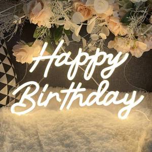 lot 10706 image: ZPLNOSIN Happy Birthday Neon Sign for Wall Decor, LED Happy Birthday Light Up Sign for Birthday Party Decoration, USB Powered Neon Light Sign for Boys and Girls, 15.7 x 9.8, Warm White