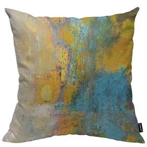 lot 10708 image: HOSNYE Sun Ball in Yellow and Turquoise Throw Pillow Case Cushion Covers Abstract Original Painting on Canvas Cotton Linen for Couch Bed Sofa Car Waist 20 x 20 inch