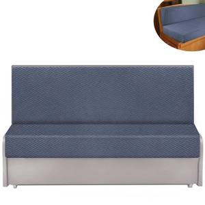 lot 10716 image: WEIGUZC RV Dinette Cushion Covers, Stretch Printed Couch Covers with Jacquard Fabric - RV Camper Car Bench Includes 1 Sofa Seat Cushion Cover  1 Cushion Cover, Washable  Easy Fitted (Dark Blue)