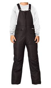 lot 10719 image: Arctix Kids Insulated Snow Bib Overalls, Black, X-Large