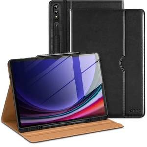 lot 10727 image: DTTO for Samsung Galaxy Tab S9 Ultra 14.6 inch Case 2023, Premium Leather Business Folio Stand Cover with S Pen Holder for Galaxy Tablet S9 Ultra 14.6�� 2023 Model SM-X910X916BX918U, Black