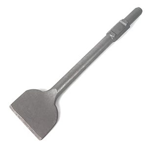 lot 10747 image: JACKCHEN 4 Inch Wide Tile & Removing Tile and Stone Chisel for hex.30mm Demolition Jack Hammers, 16 Inch Long, Alloy Steel Construction, 4 x 16 Chisel Bit for Demolition Concrete Breaker