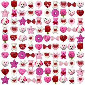 lot 10750 image: Anditoy 100 PCS Valentines Day Mochi Squishy Toys Squishies for Kids School Class Classroom Valentines Day Cards Gifts Prizes Party Favors