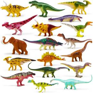 lot 10753 image: Boley 18 Pack 4 Dinosaur Toy Set - Educational Dinosaur and Mammoth Figures - Realistic Toys for Kids - Perfect for Learning and Play - Great Birthday Party Favors - Safe & Durable - Ages 3
