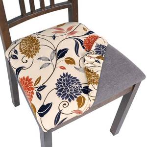 lot 10757 image: SearchI Seat Covers for Dining Room Chairs Stretch Printed Chair Seat Covers Set of 6, Removable Washable Upholstered Chair Seat Protector Cushion Slipcovers for Kitchen, Office