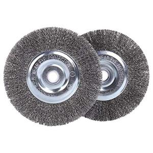 lot 10762 image: 6 inch Wire Wheel for Bench Grinder,Coarse Crimped Wire 0.012-Inch with 12 and 58 Arbor Hole,2PCS