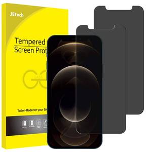 lot 10767 image: JETech Privacy Screen Protector for iPhone 12 Pro Max 6.7-Inch, Anti Spy Tempered Glass Film, 2-Pack