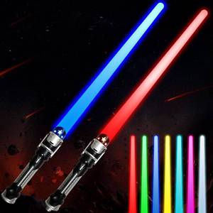 lot 10775 image: JOINBO 2 Pcs Light Sabers for Kids - 7 Color Lightsabers Toys with FX Sound (Motion Sensitive),Expandable Light Swords Set for Halloween Dress Up Parties, Xmas Present,Galaxy War Game for Kids
