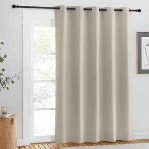 lot 10779 image: NICETOWN Blackout Natural Curtain for Living Room - Grommet Thermal Insulated Solid Room Darkening Thermal Curtain Drape Sound Reducing for BedroomLiving Room (1 Panel, W66 x L84)