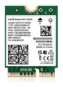 lot 10784 image: WiFi 6E Wireless Card Intel AX411 NGW. Only Support CNVio2 Protocol and Intel 1213th Generation CPU, Bluetooth 5.3, Tri-Band 5400Mbps, Network Adapter for Laptop Support Windows 1011 (64bit),Linux.