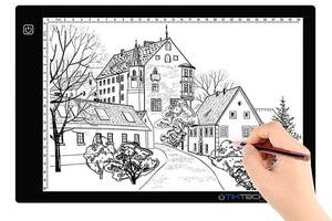 lot 10798 image: A4 Ultra-Thin Portable LED tracing Light Box Dimmable Brightness LED Art Tracing Pad for Artist Drawing Sketching Animation Stencilling and 5d Diamond Painting (Black, A4)
